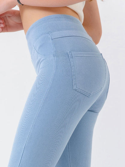 Denim Pocket High-waisted Leggings