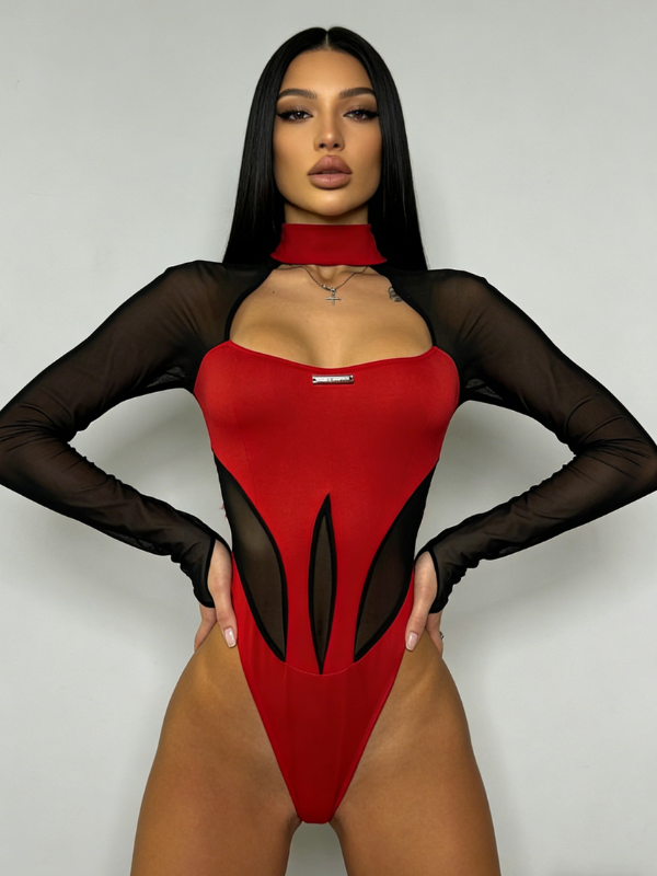 Sexy Sheer Mesh Elastic Tight Bodysuit