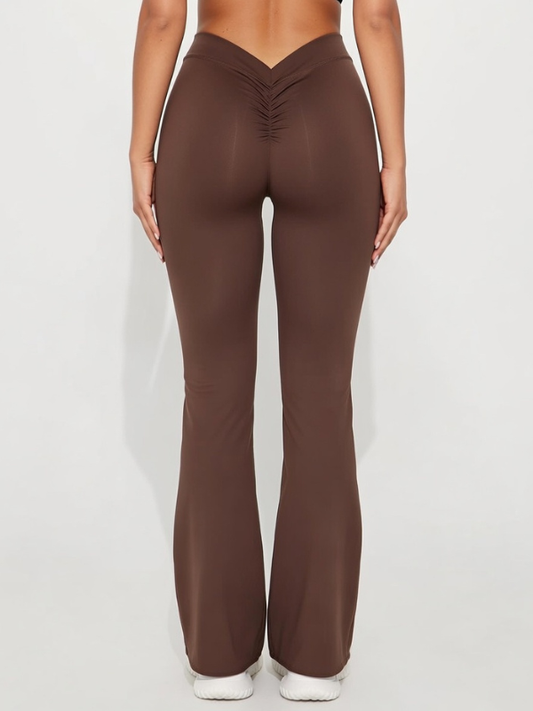 V-shaped Waist Scrunch Bum Quick-dry Flare Leggings
