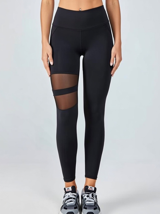 Unique Cut Out Pocket Mesh Scrunch Bum Leggings