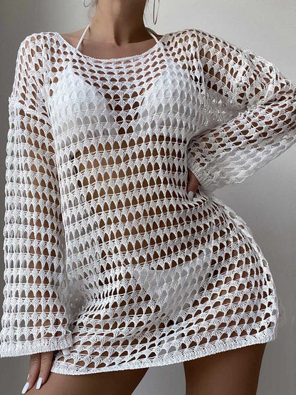 Sexy Sheer Fishnet Swimwear Cover Dress