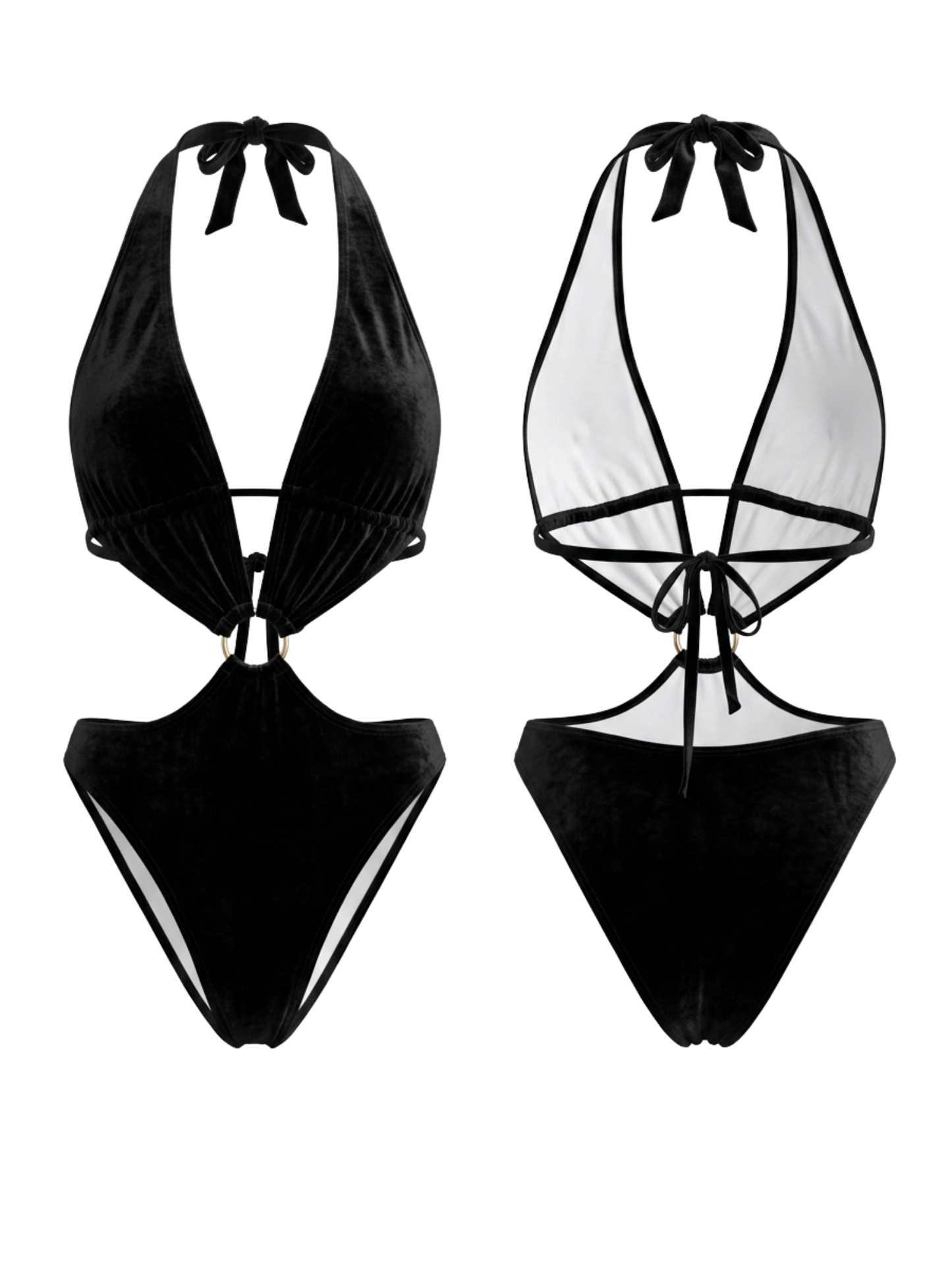 Sexy Spaghetti Strap Cutout Slim One Piece Swimsuit