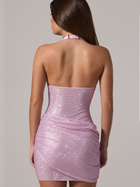 Sequin Halter Ruched Bodycon Mini Dress
