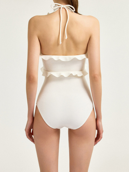 ashion Deep V Ruffle Slimming Bodysuit