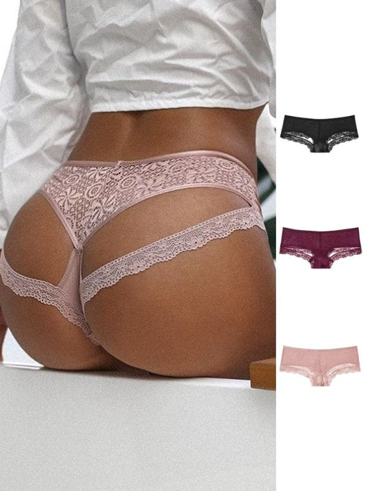 Low Waist Lace Sports Fitness Triangle Panties Thong