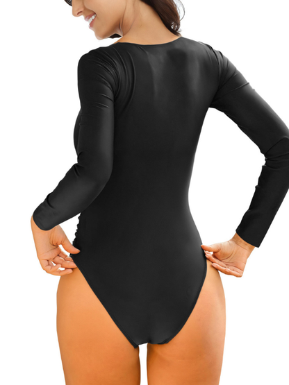Sexy Slim-Fit Zip Tight Long-Sleeve Bodysuits