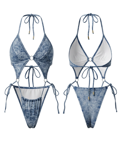 Female Cowboy Hollow Out Cross Back One-Piece