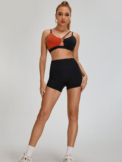 Contrast Color Unique Cutout Sports Bras