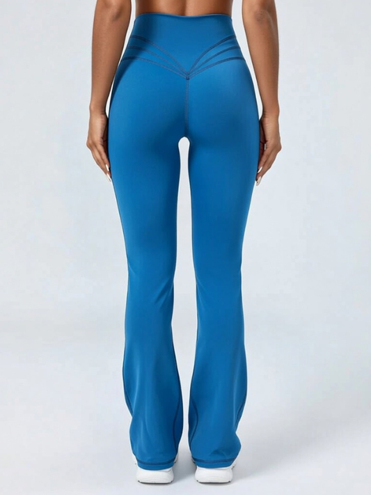 Unique Hip Stripes Flare Leggings