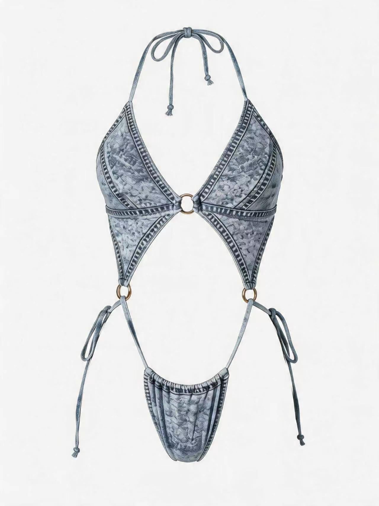 Female Cowboy Hollow Out Cross Back One-Piece