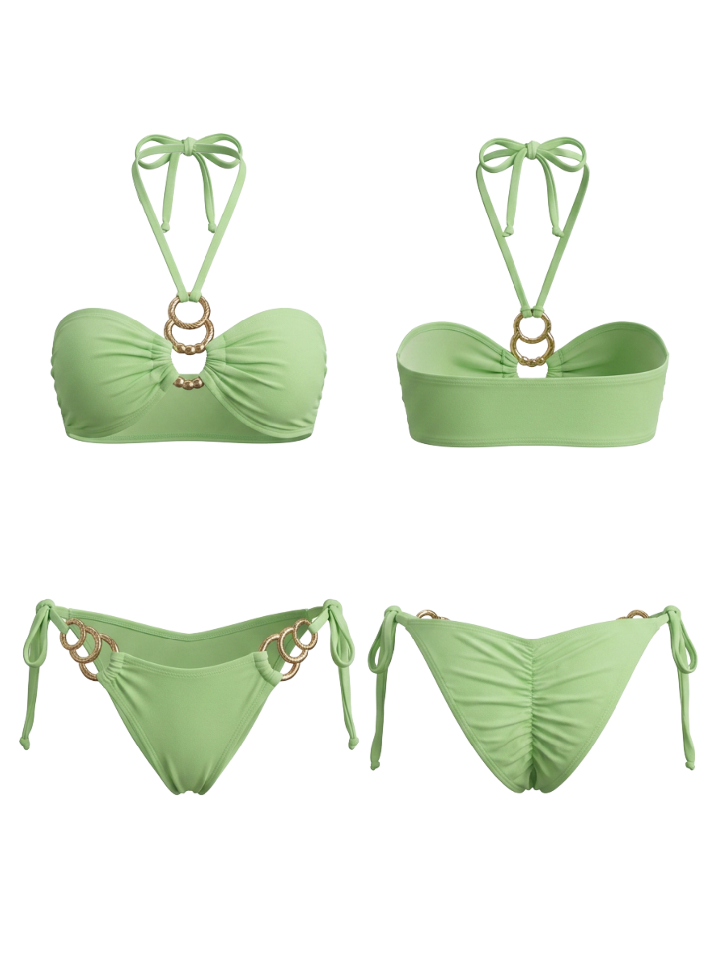 Gold Ring Halter Bandeau Bikini