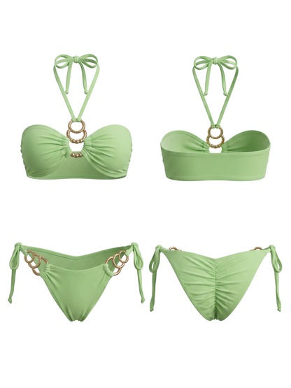 Gold Ring Halter Bandeau Bikini