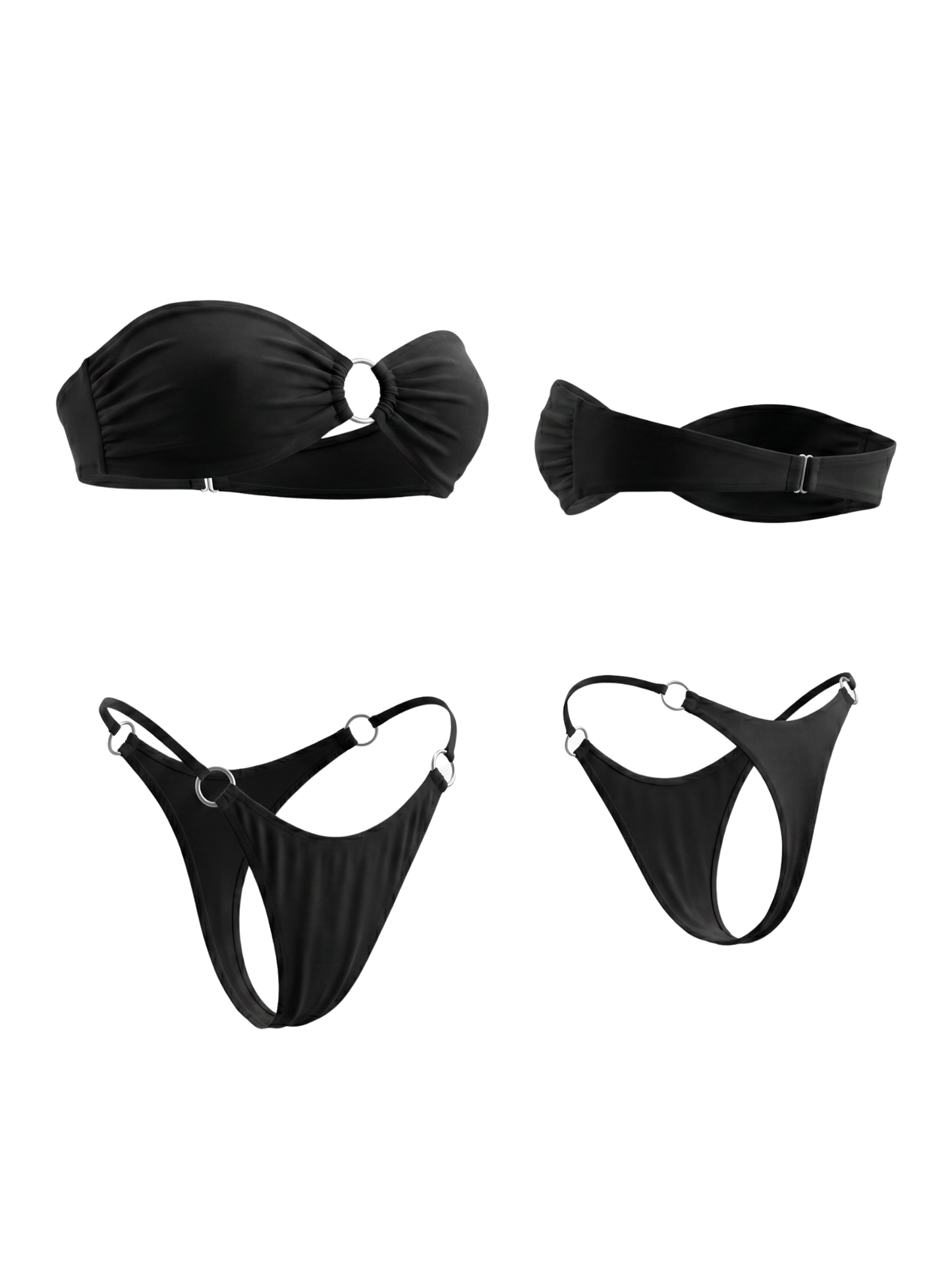 Metal Ring Decor Bandeau Bikini