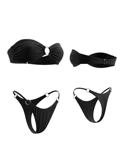 Metal Ring Decor Bandeau Bikini