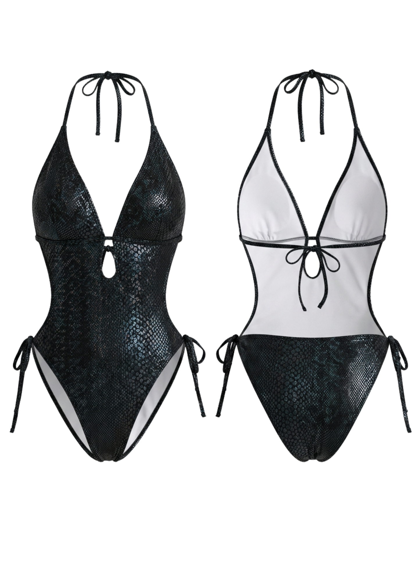 Special Fabric Lace-up Swimsuit