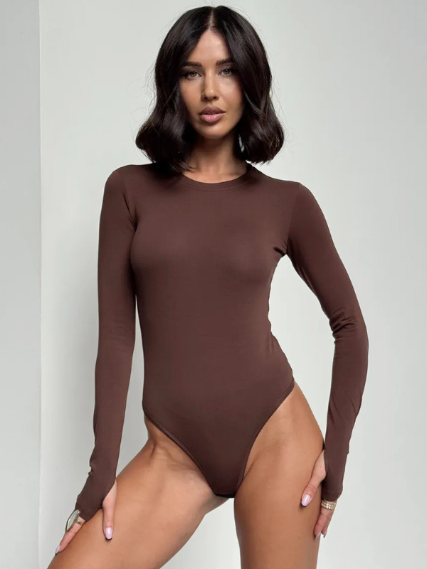 Trendy Long-Sleeve Slim-Fit Slimming Bodysuits
