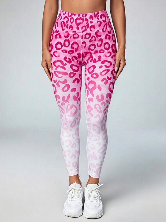 Trendy Leopard Print Ombre Leggings