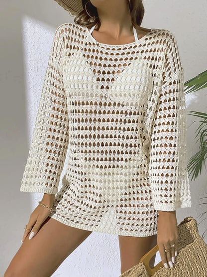 Sexy Sheer Fishnet Swimwear Cover Dress