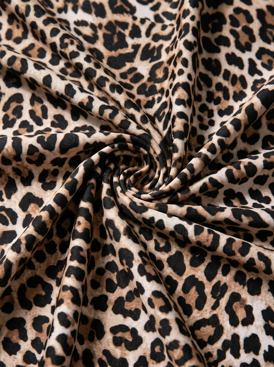 Leopard Print Front Cutout Cross-Back One-Piece