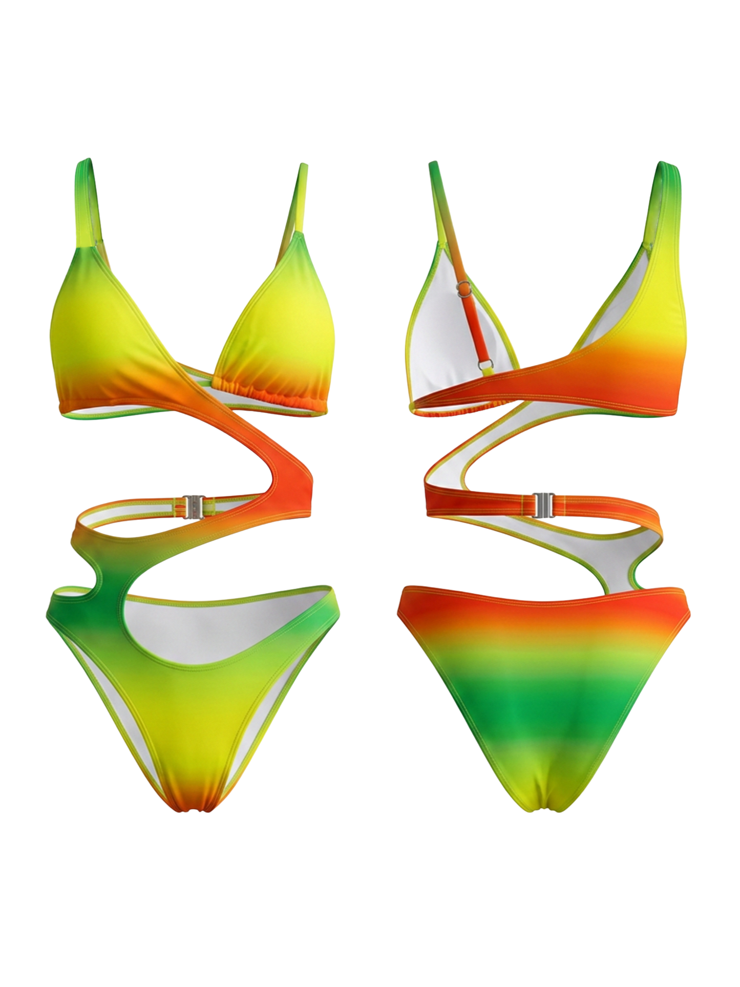 Gradient Color Cutout One-Piece Swimsuit