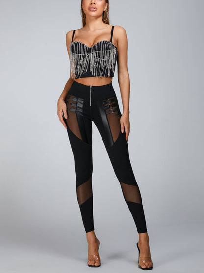 Beading Tassel Corset Sports Bras