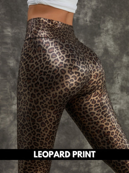 ZASUWA Damen-Leggings aus PU-Kunstleder mit Schlangenmuster
