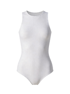 White Open Back Racerback One Piece