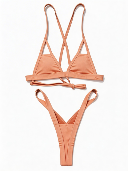 Cross Cutout Micro Bikini Set