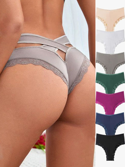 Hollow Out Silk T-back Panties