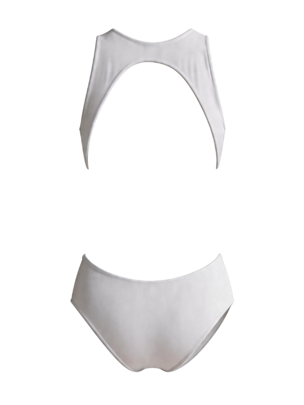 White Open Back Racerback One Piece