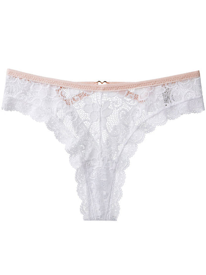 ZASUWA Damen Sexy Spitze Herzform Aushöhlen T-Back Höschen