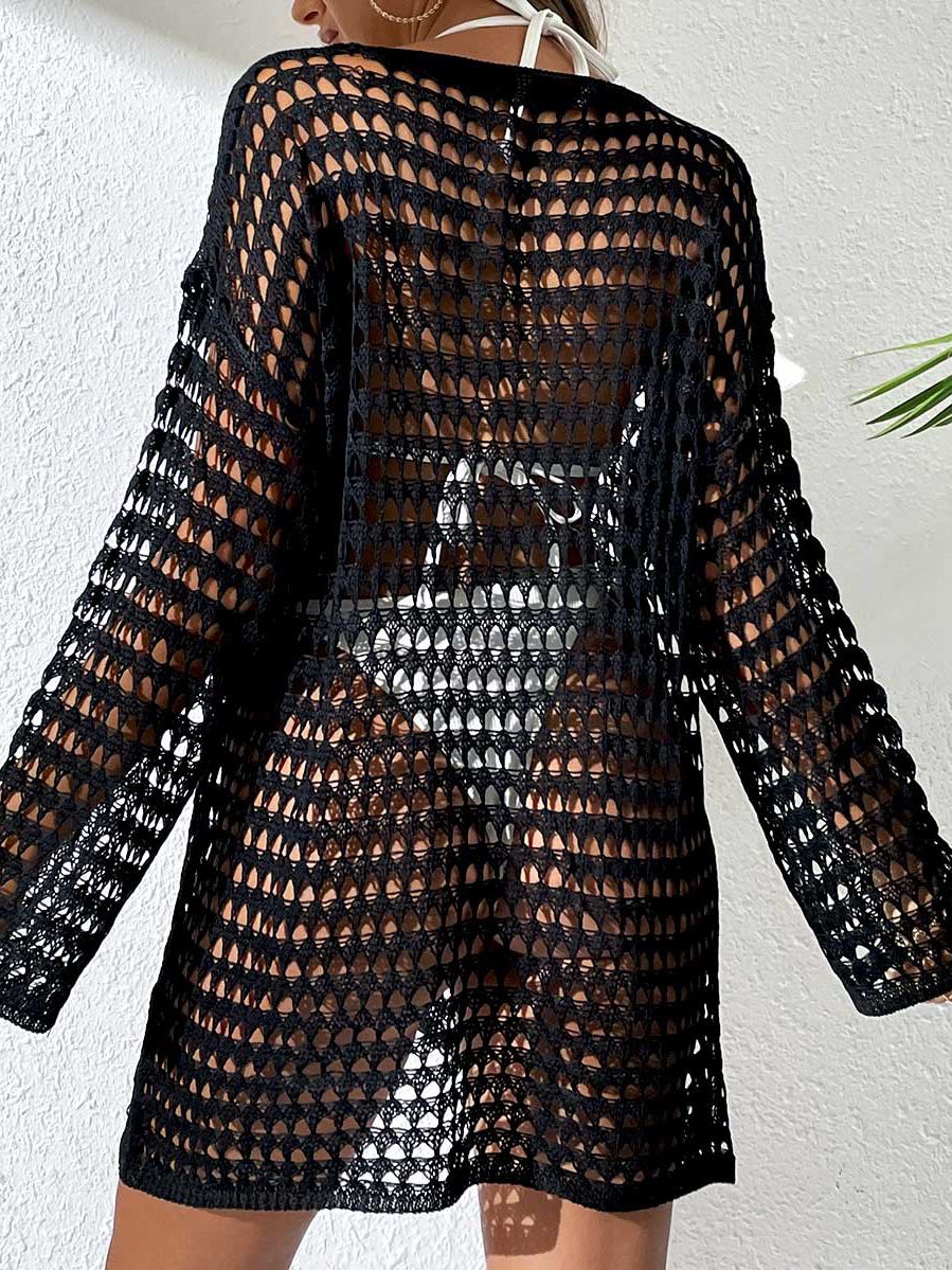 Sexy Sheer Fishnet Swimwear Cover Dress