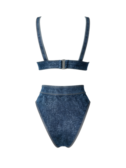 Denim Button Bikini Set