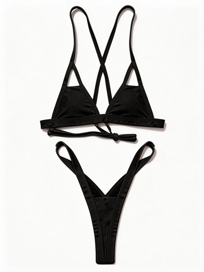 Cross Cutout Micro Bikini Set