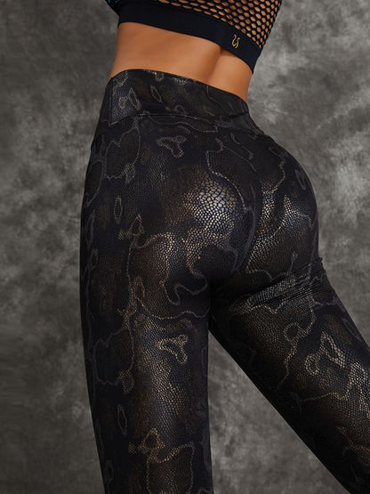 High Impact Shockproof Faux Leather Snake Print Sportswear