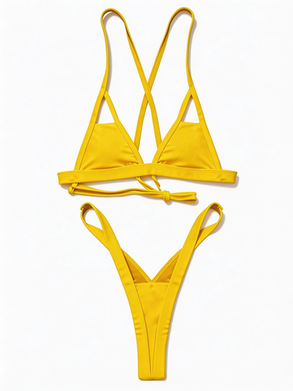 Cross Cutout Micro Bikini Set