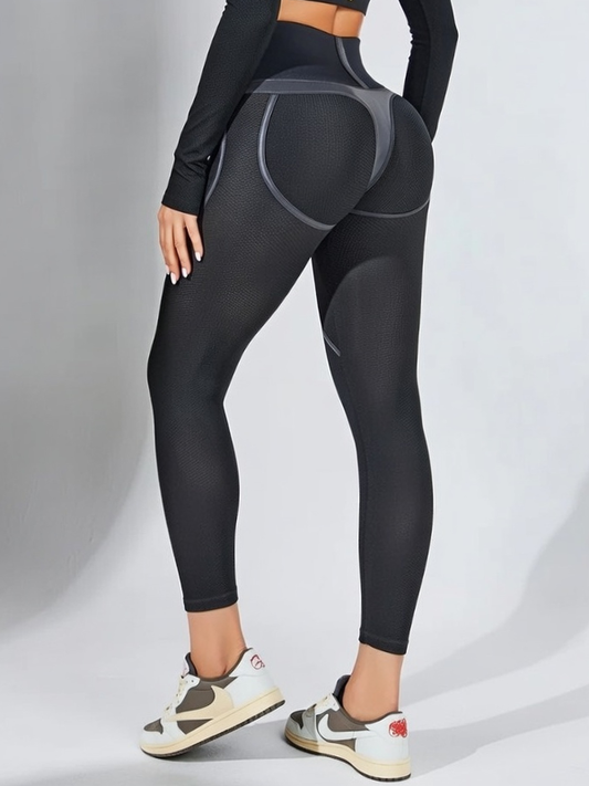 ❤Fly Eye Contrast Color High-rise Hip-lift Leggings