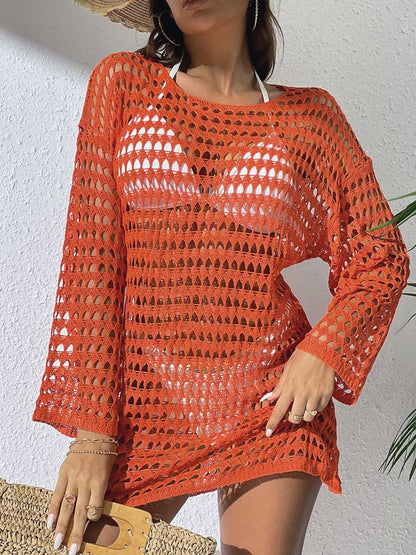 Sexy Sheer Fishnet Swimwear Cover Dress