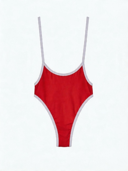 Contrast Color Stripes One Piece