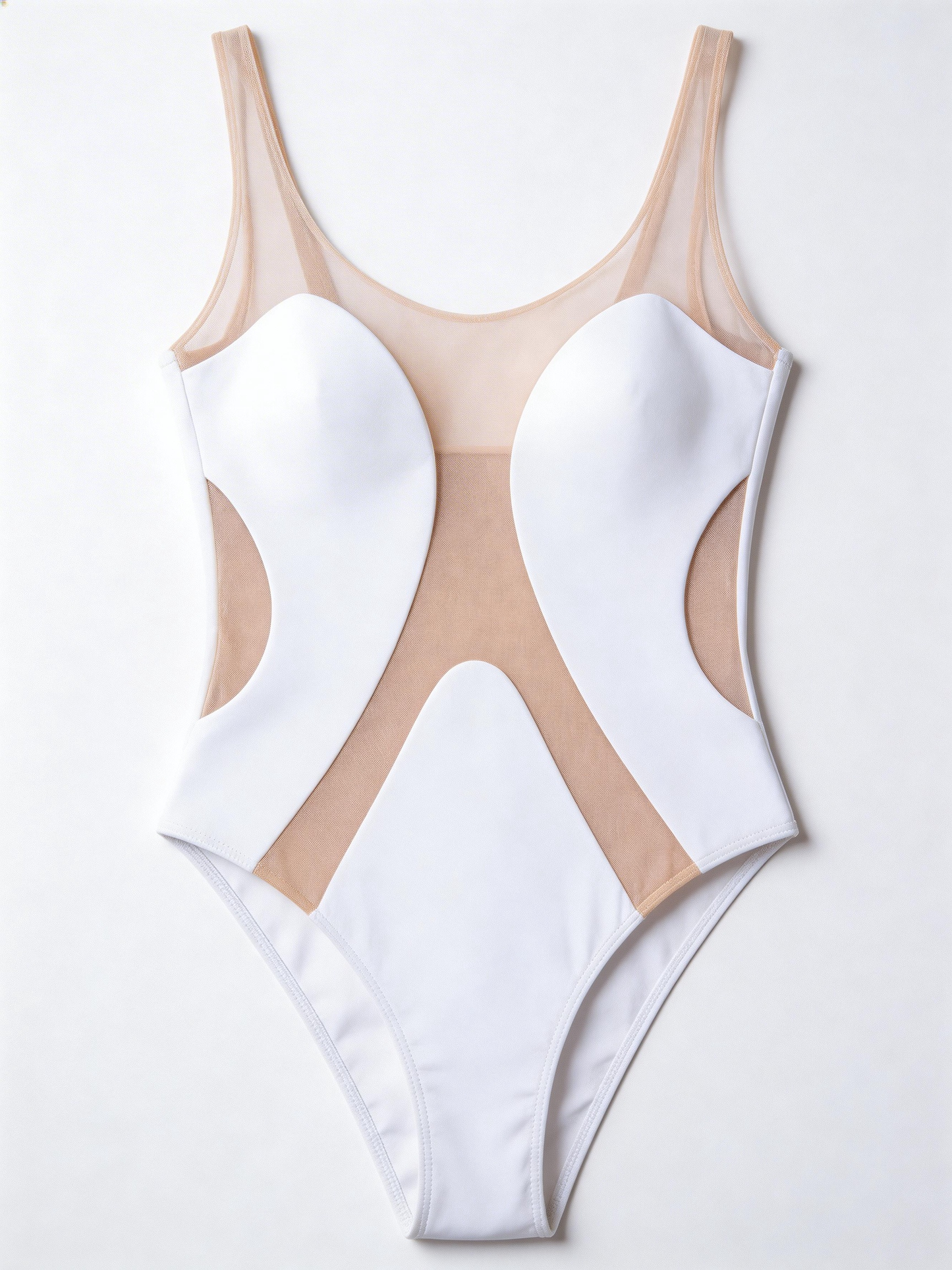 Contrast Color Mesh One Piece