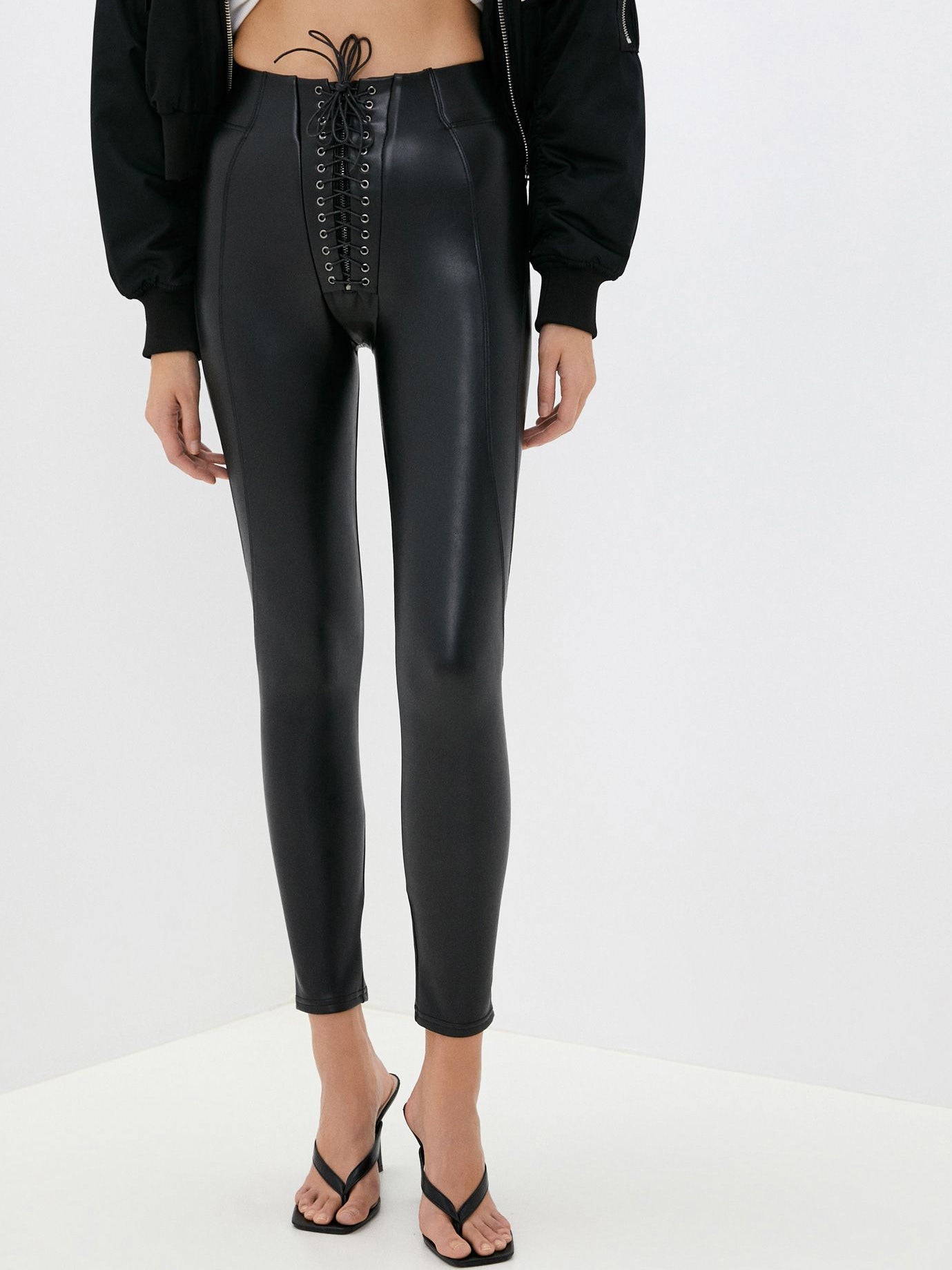 ❤Sexy Faux Leather Push Up Design Lace-up Leggings