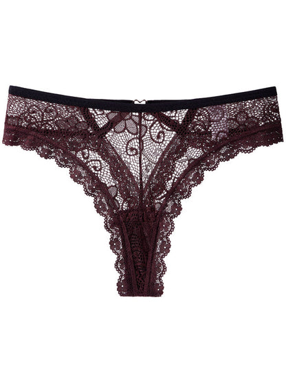 ZASUWA Damen Sexy Spitze Herzform Aushöhlen T-Back Höschen