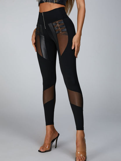 “Stitching Sexy” Cutout Mesh Beading Tassel Corset Tracksuit
