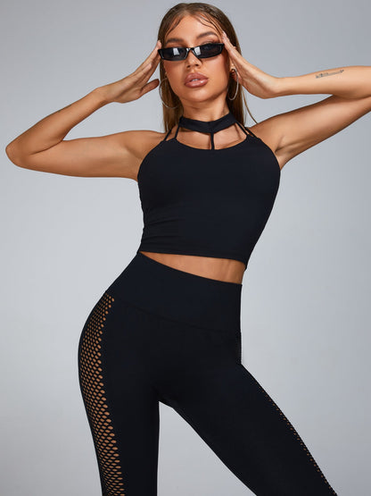 Hollow Design Beauty Back Net Tracksuit