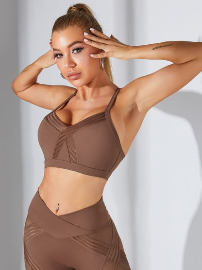 Mesh Cross Back Sports Bras
