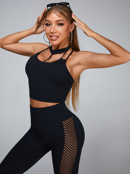 Hollow Design Beauty Back Net Tracksuit