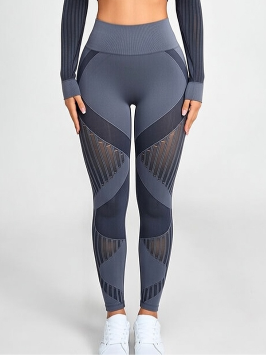 High-waist Fishnet Knitted Seamless Leggings