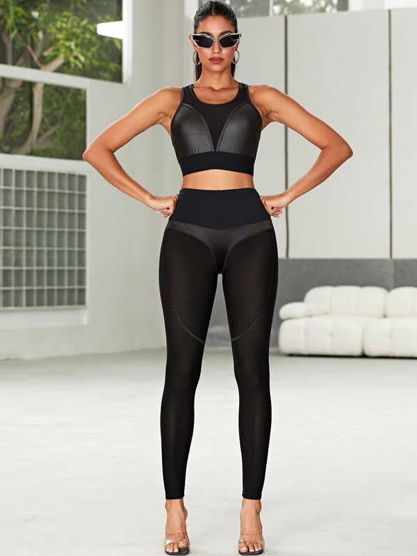 Fly Eye Contrast Color High-rise Leggings