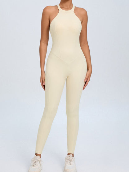 Sexy Backless Hollow Out V-shaped Waist Scrunch Bum Jumpsuit