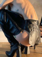Spicy Low-Rise Cheeky Faux Leather Booty Shorts
